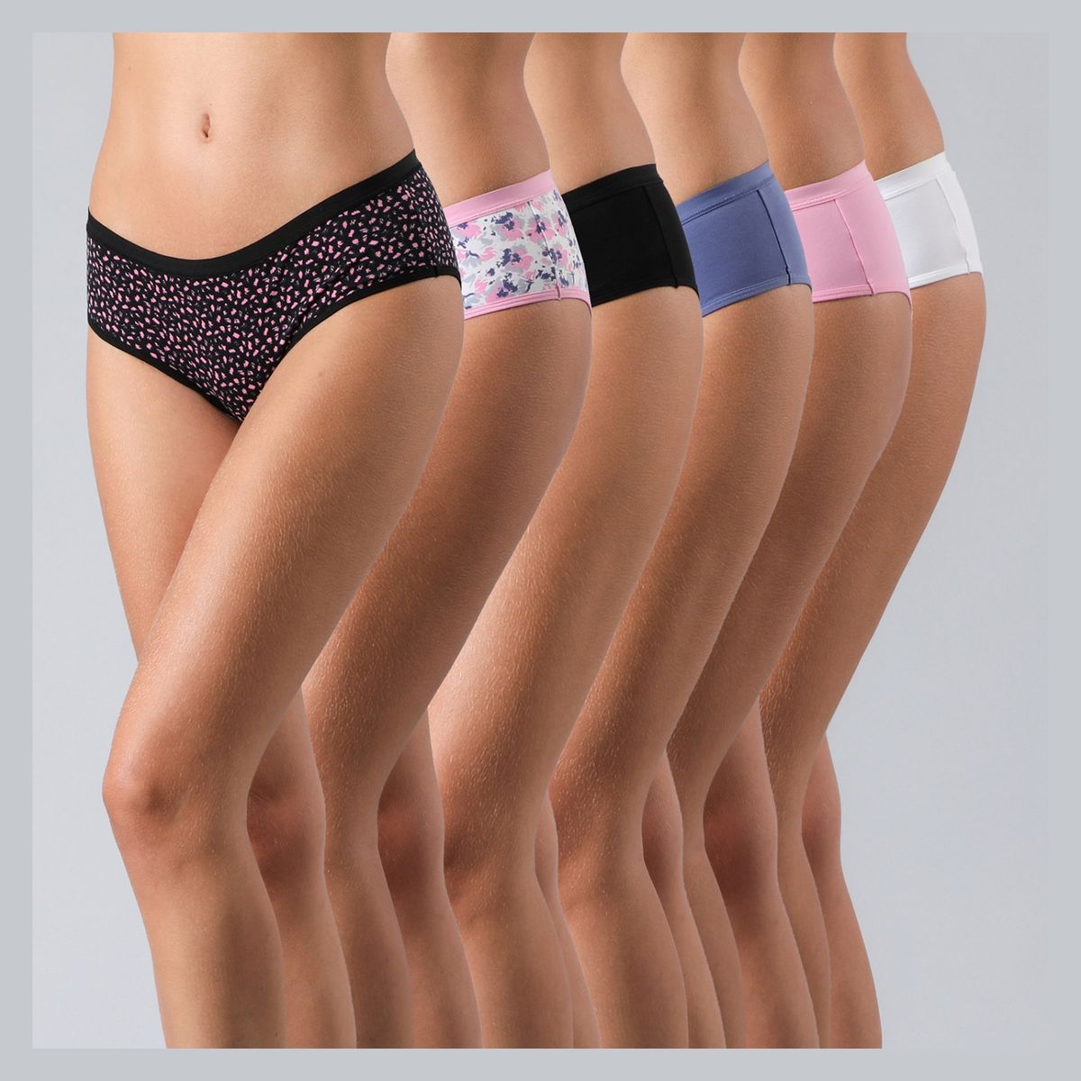 FLORES - Pack 6 Pantaletas Algodón Print Mujer Flores