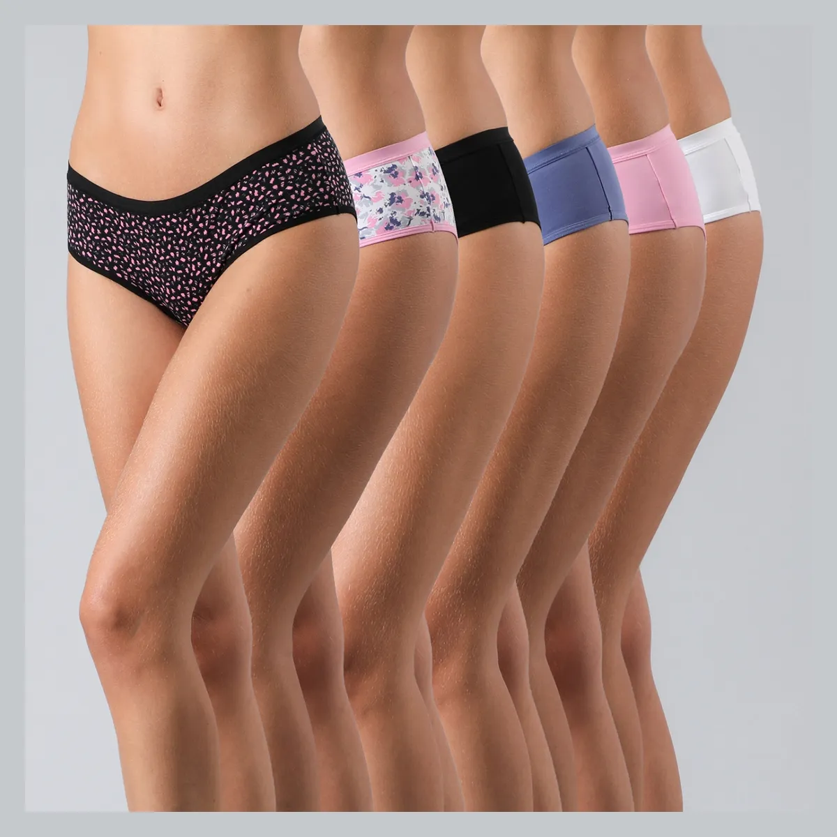 FLORES - Pack 6 Pantaletas Algodón Print Mujer Flores