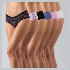 FLORES - Pack 6 Pantaletas Algodón Print Mujer