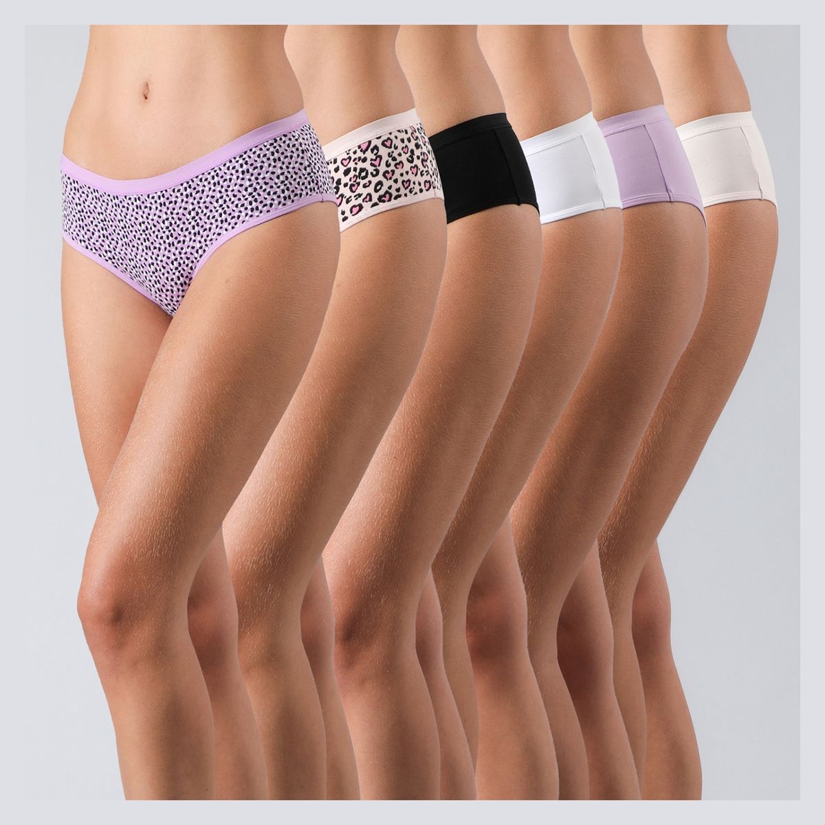 FLORES - Pack 6 Pantaletas Algodón Print Mujer Flores