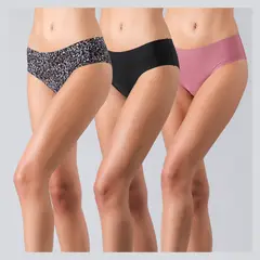 FLORES - Pack de 3 Pantaletas Micro Print Bonded Mujer