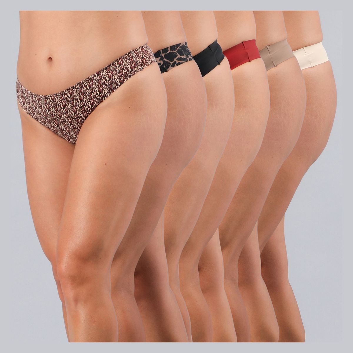 FLORES - Pack 6 Colaless Bonded Microfibra Mujer Flores