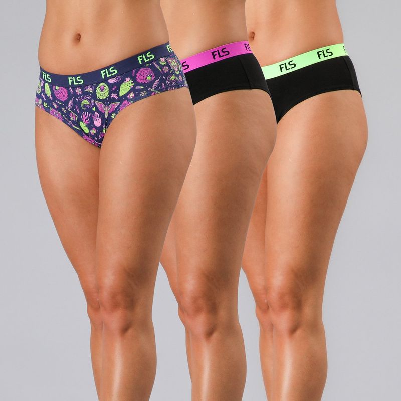 FLORES - Pack de 3 Pantaletas Algodón Mujer Flores