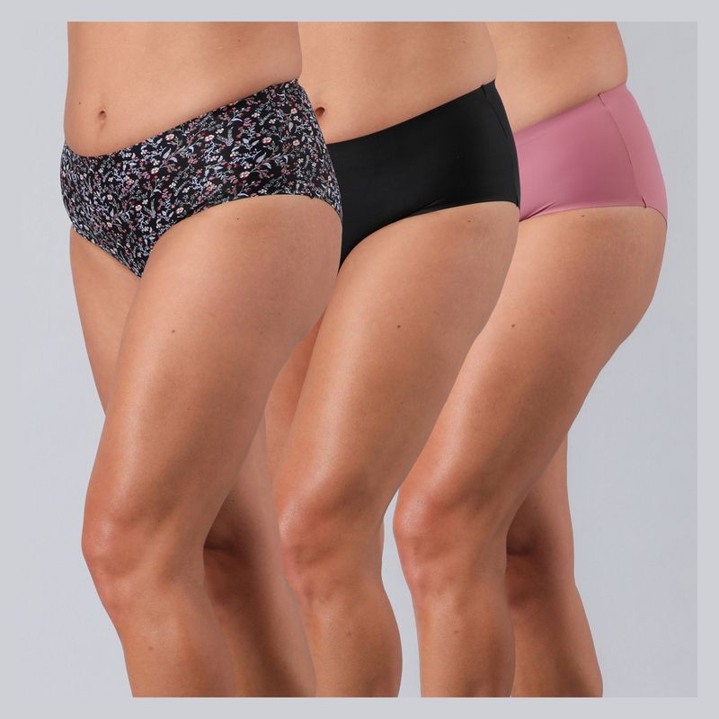 FLORES - Pack de 3 Calzones Maxi Micro Print Bonded Mujer Flores