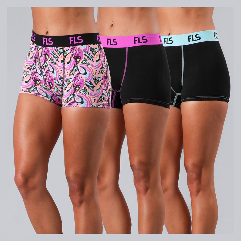 FLORES - Pack de 3 Boxer Corto Algodón Wild Power Mujer Flores