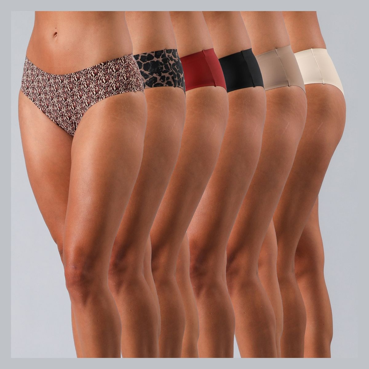 FLORES - Pack De 6 Pantaletas Bonded Microfibra Mujer Flores