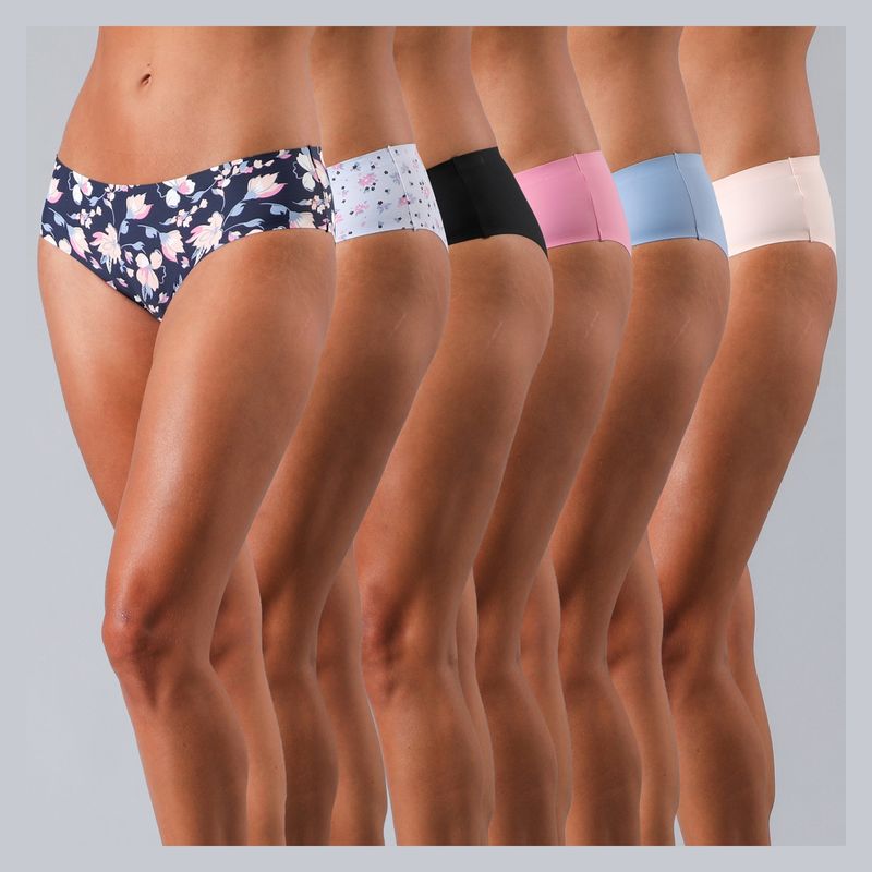 FLORES - Pack De 6 Pantaletas Bonded Microfibra Mujer Flores