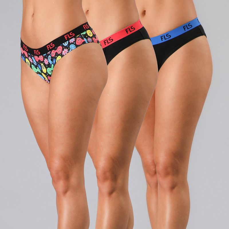 FLORES - Pack de 3 Bikini Algodón Mujer Flores