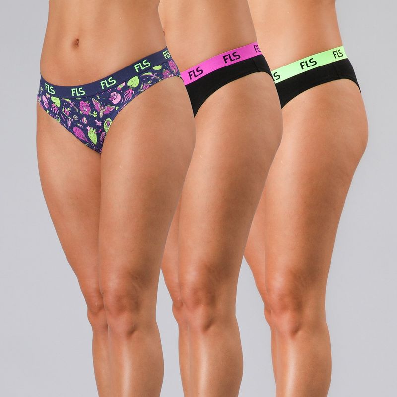 FLORES - Pack de 3 Bikini Algodón Mujer Flores