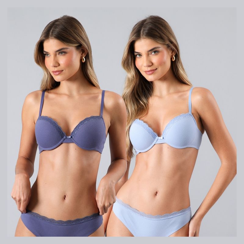 FLORES - Pack de 2 Sostenes Perfect Balconet Mujer Flores