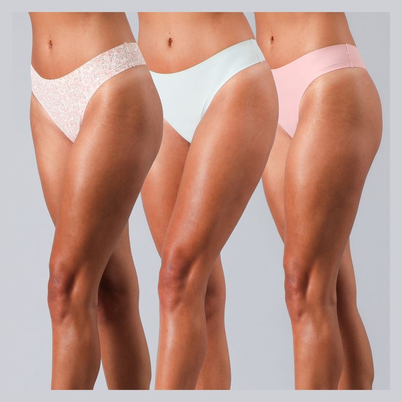 FLORES - Pack de 3 Colaless Micro Print Bonded Mujer Flores