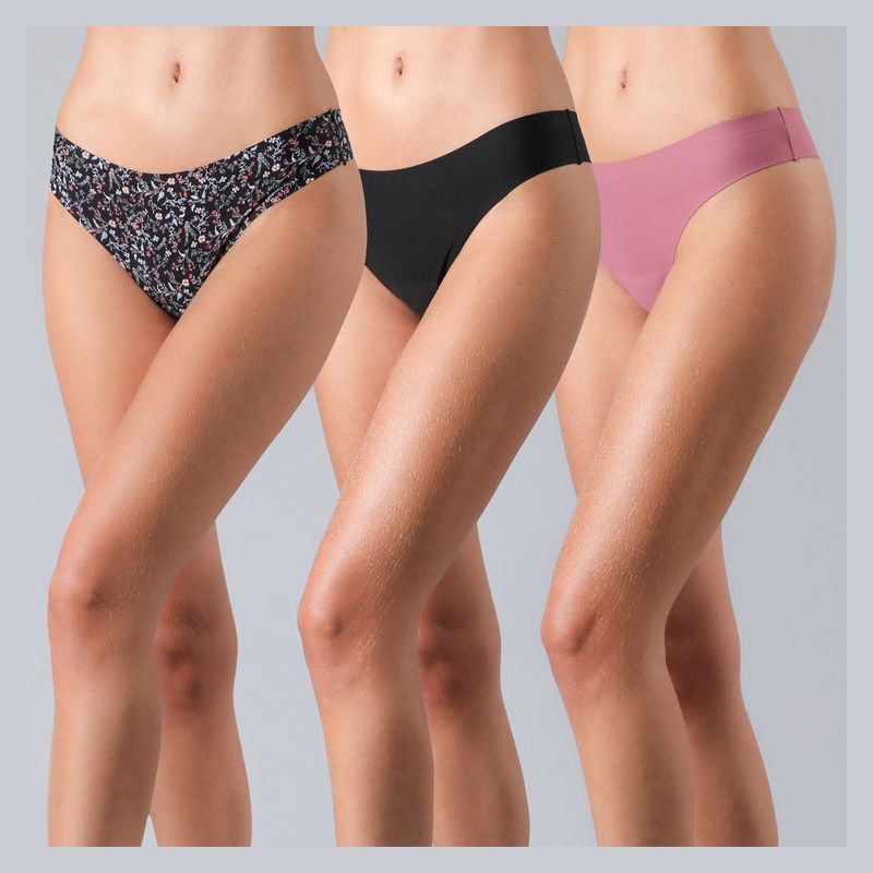 FLORES - Pack de 3 Colaless Micro Print Bonded Mujer Flores