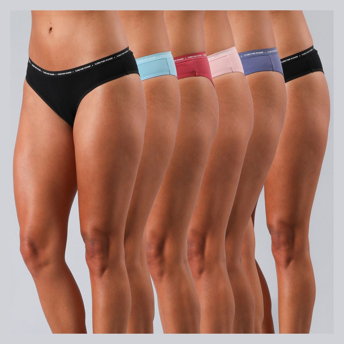 FLORES - Pack De 6 Bikinis Algodón Mujer Flores