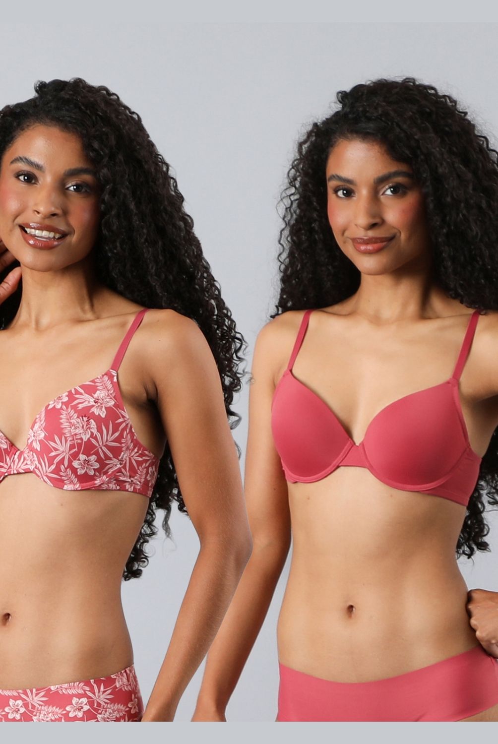 FLORES - Pack de 2 Sostenes Perfect Cover Demi Cup Mujer Flores