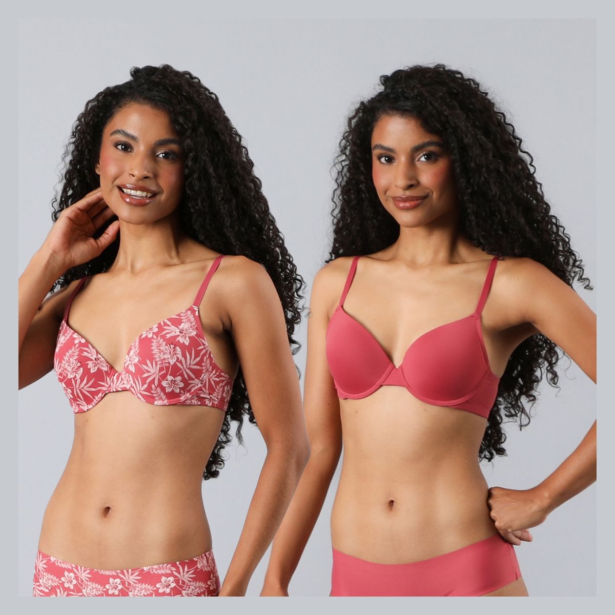 FLORES - Pack de 2 Sostenes Perfect Cover Demi Cup Mujer Flores