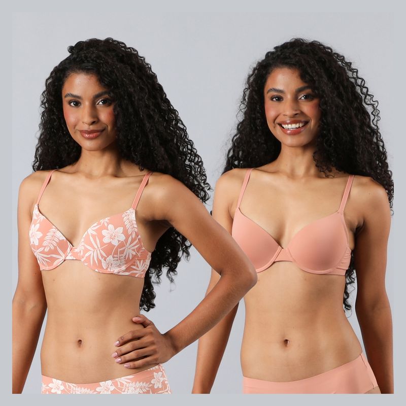 FLORES - Pack de 2 Sostenes Perfect Cover Demi Cup Mujer Flores