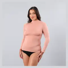 FLORES - Camiseta Manga Larga Cuello Subido Mujer