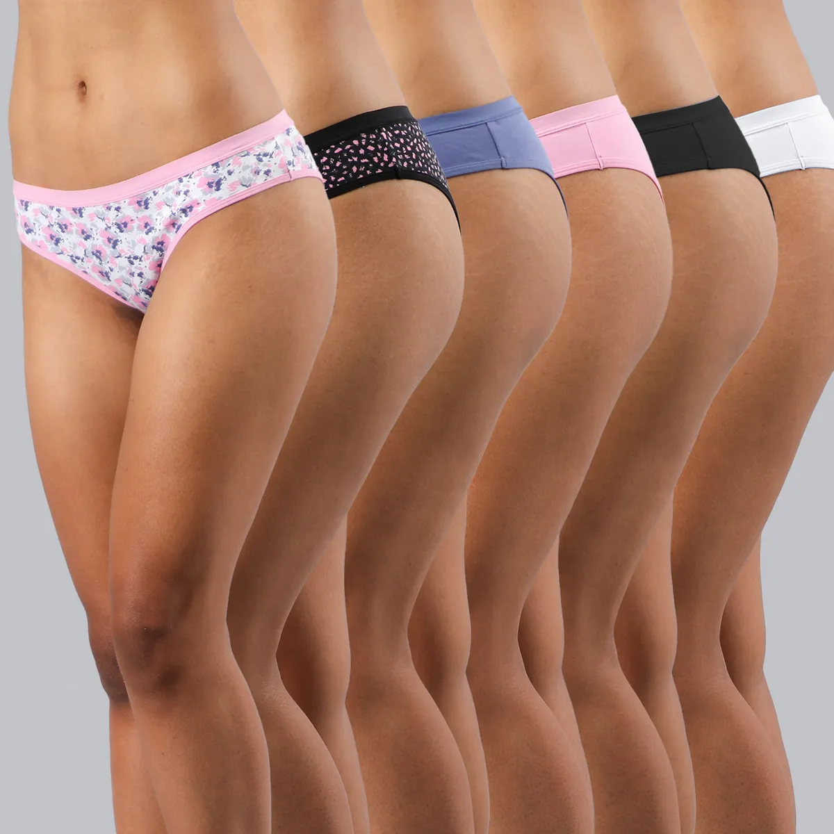 FLORES - Pack 6 Calzones Algodón Print Mujer Flores