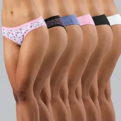 FLORES - Pack 6 Calzones Algodón Print Mujer