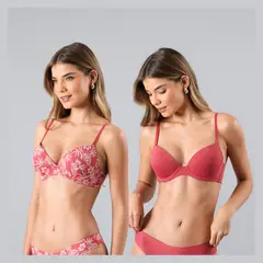 FLORES - Pack de 2 Sostén Balconet Push Up Mujer