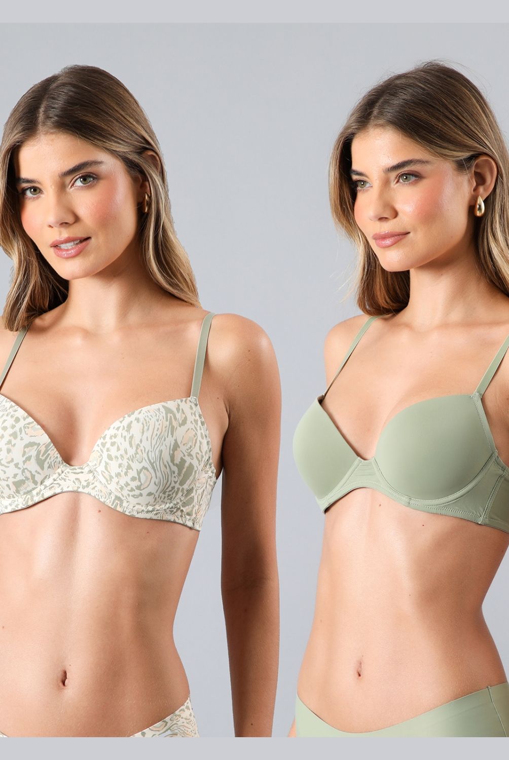 FLORES - Pack de 2 Sostén Balconet Push Up Mujer Flores