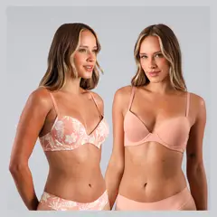 FLORES - Pack de 2 Sostén Balconet Push Up Mujer