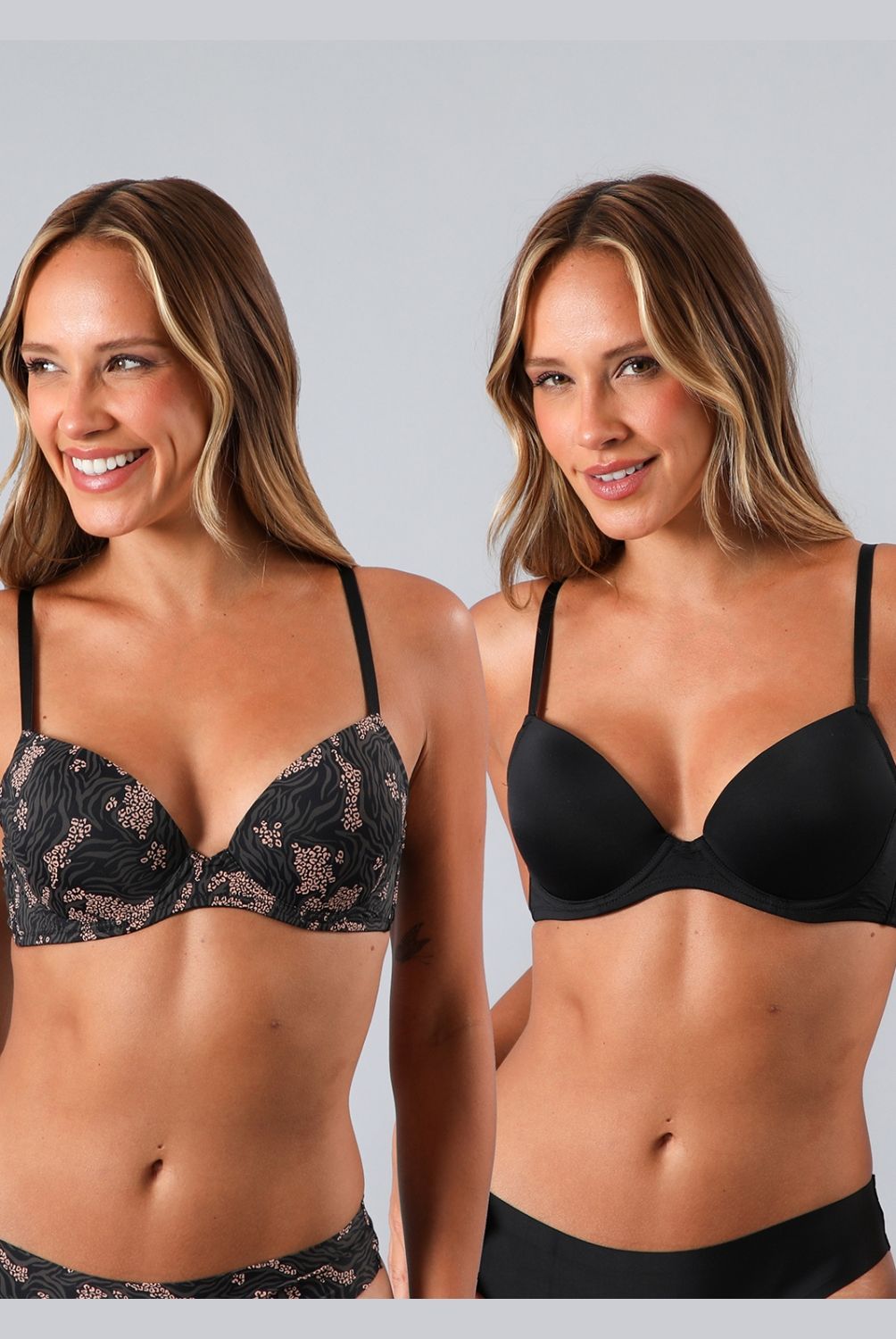 FLORES - Pack de 2 Sostén Balconet Push Up Mujer Flores