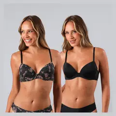 FLORES - Pack de 2 Sostén Balconet Push Up Mujer