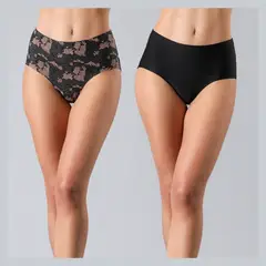 FLORES - Pack de 2 Calzones Maxi Micro Print Mujer