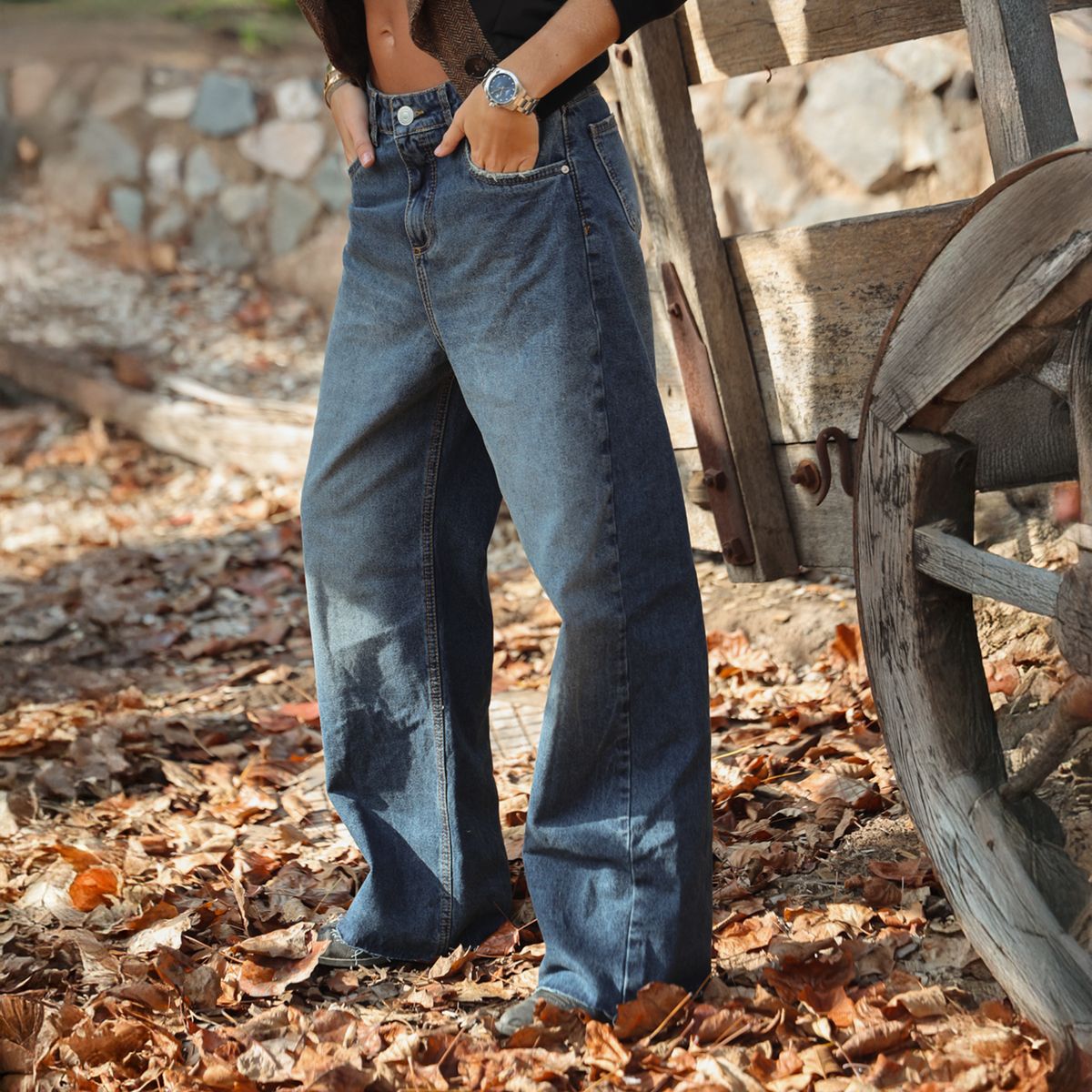 BASEMENT - Jeans Baggy Mujer Paula Mekis