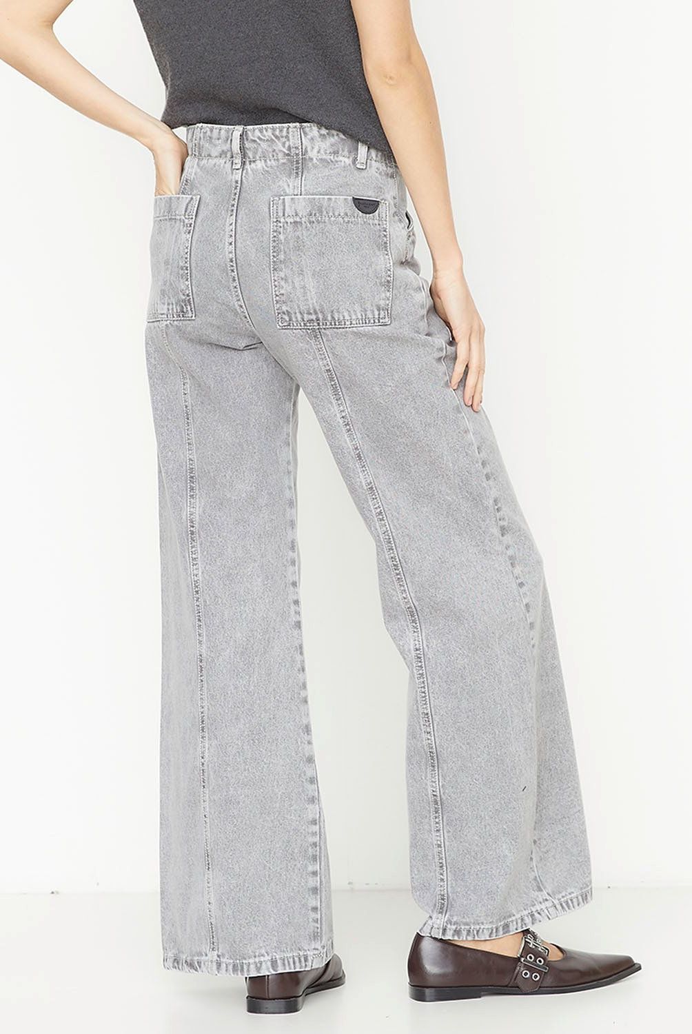 BASEMENT - Jeans Wide Leg Tiro Medio Mujer Basement