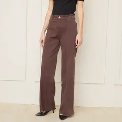 BASEMENT - Jeans Wide Leg Tiro Medio Mujer