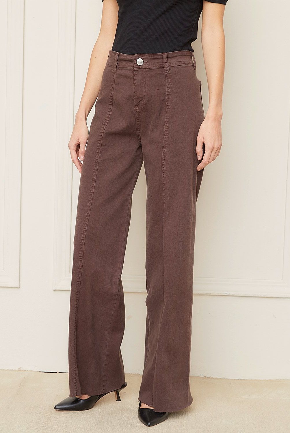 BASEMENT - Jeans Wide Leg Tiro Medio Mujer Basement