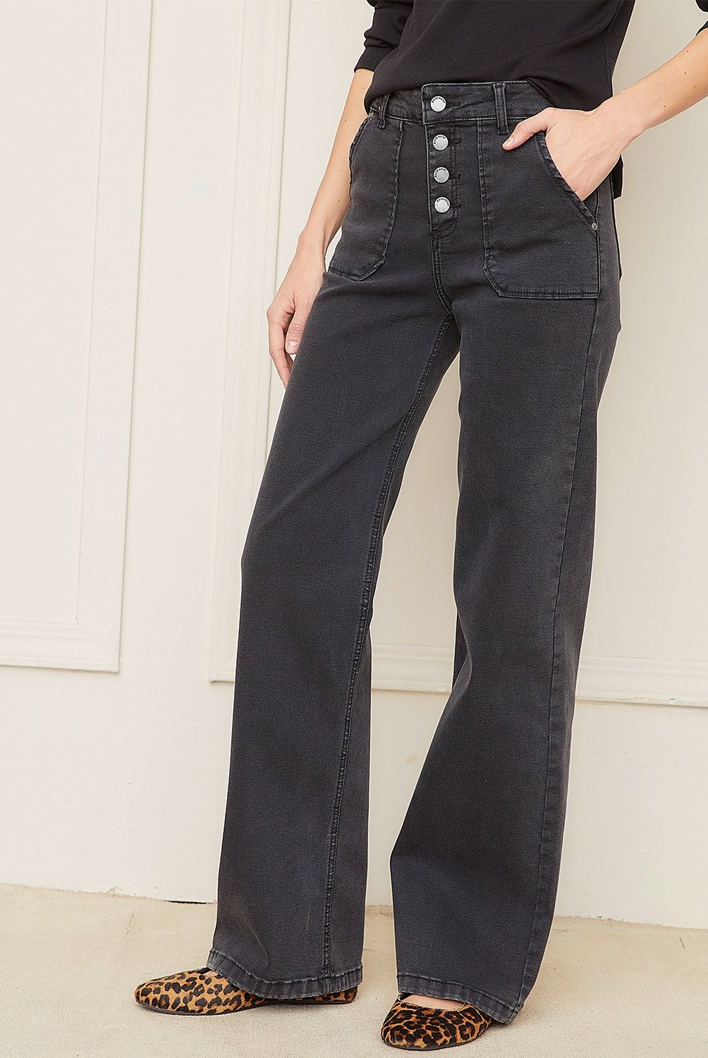 BASEMENT - Jeans Straight Tiro Medio Mujer Basement
