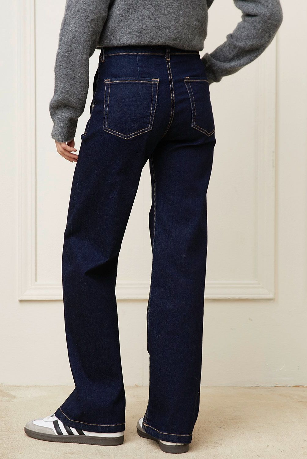 BASEMENT - Jeans Straight Tiro Medio Mujer Basement