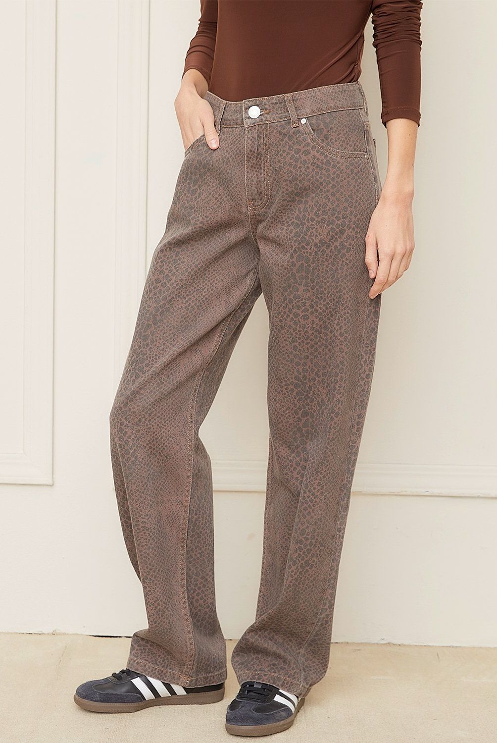 BASEMENT - Jeans Straight Tiro Medio Mujer Basement