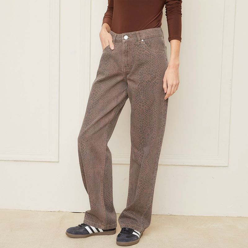 BASEMENT - Jeans Straight Tiro Medio Mujer Basement