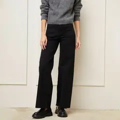 BASEMENT - Jeans Wide Leg Tiro Medio Mujer