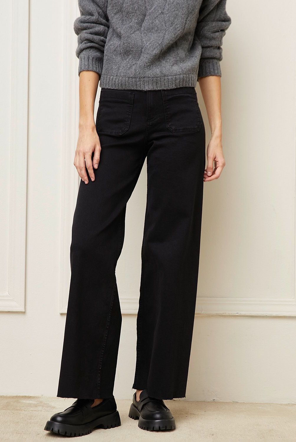 BASEMENT - Jeans Wide Leg Tiro Medio Mujer Basement