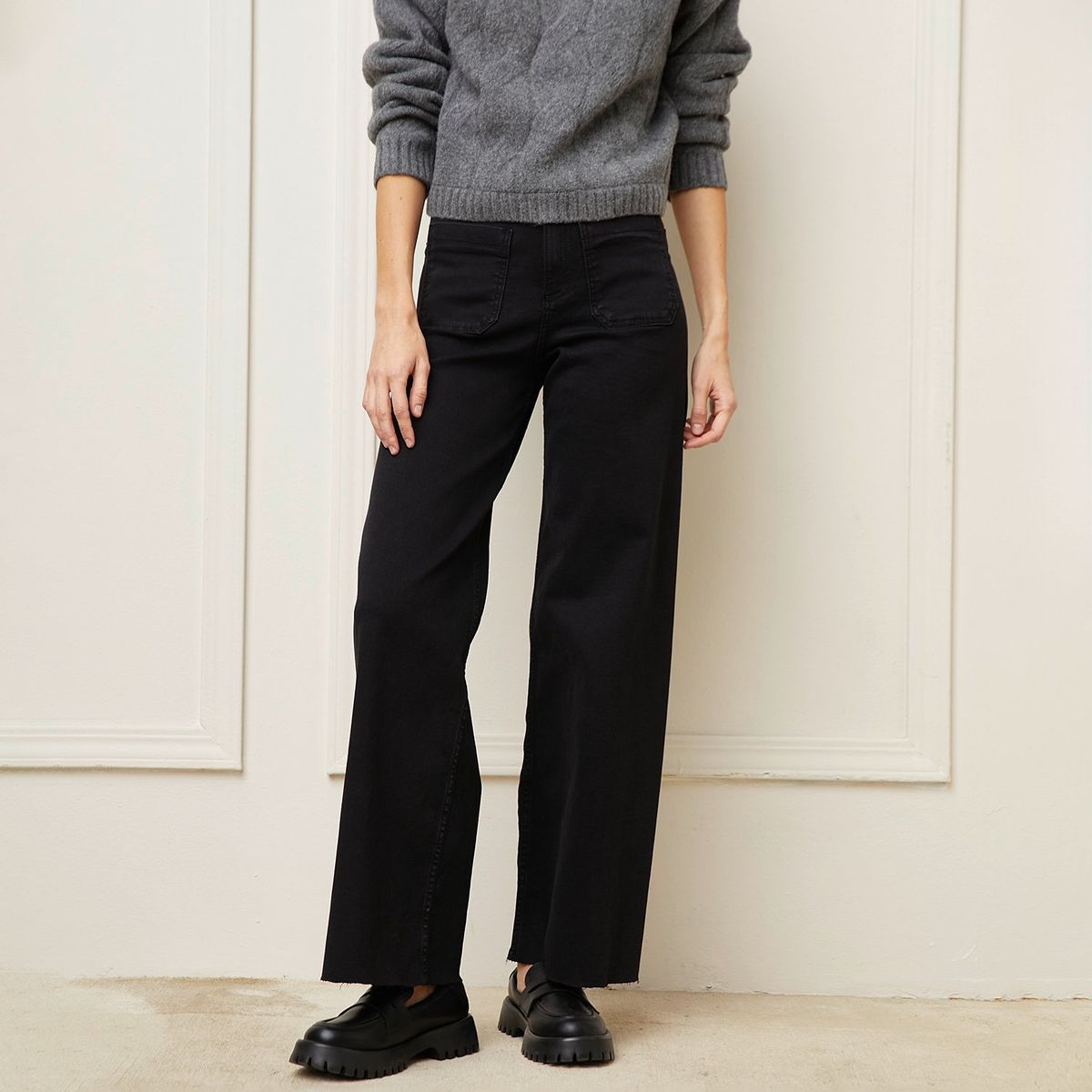 BASEMENT - Jeans Wide Leg Tiro Medio Mujer Basement