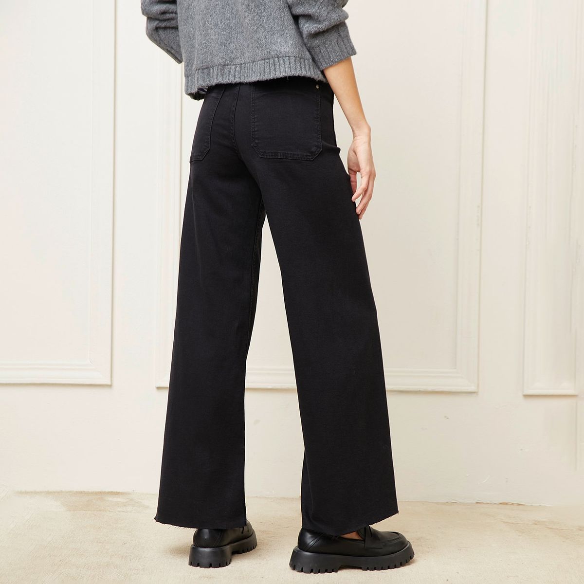 BASEMENT - Jeans Wide Leg Tiro Medio Mujer Basement