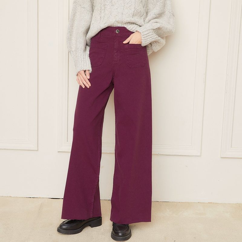 BASEMENT - Jeans Wide Leg Tiro Medio Mujer Basement