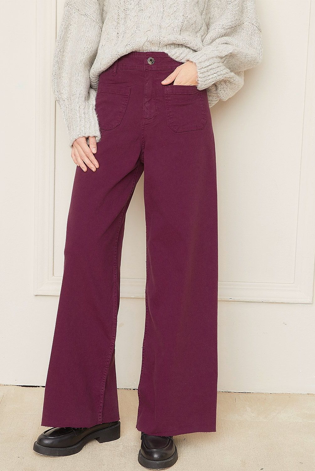 BASEMENT - Jeans Wide Leg Tiro Medio Mujer Basement