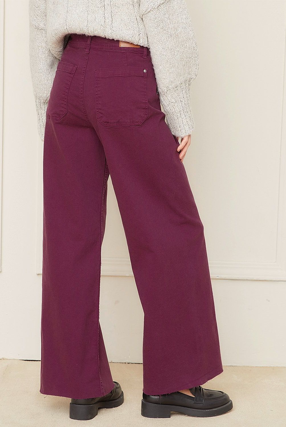 BASEMENT - Jeans Wide Leg Tiro Medio Mujer Basement