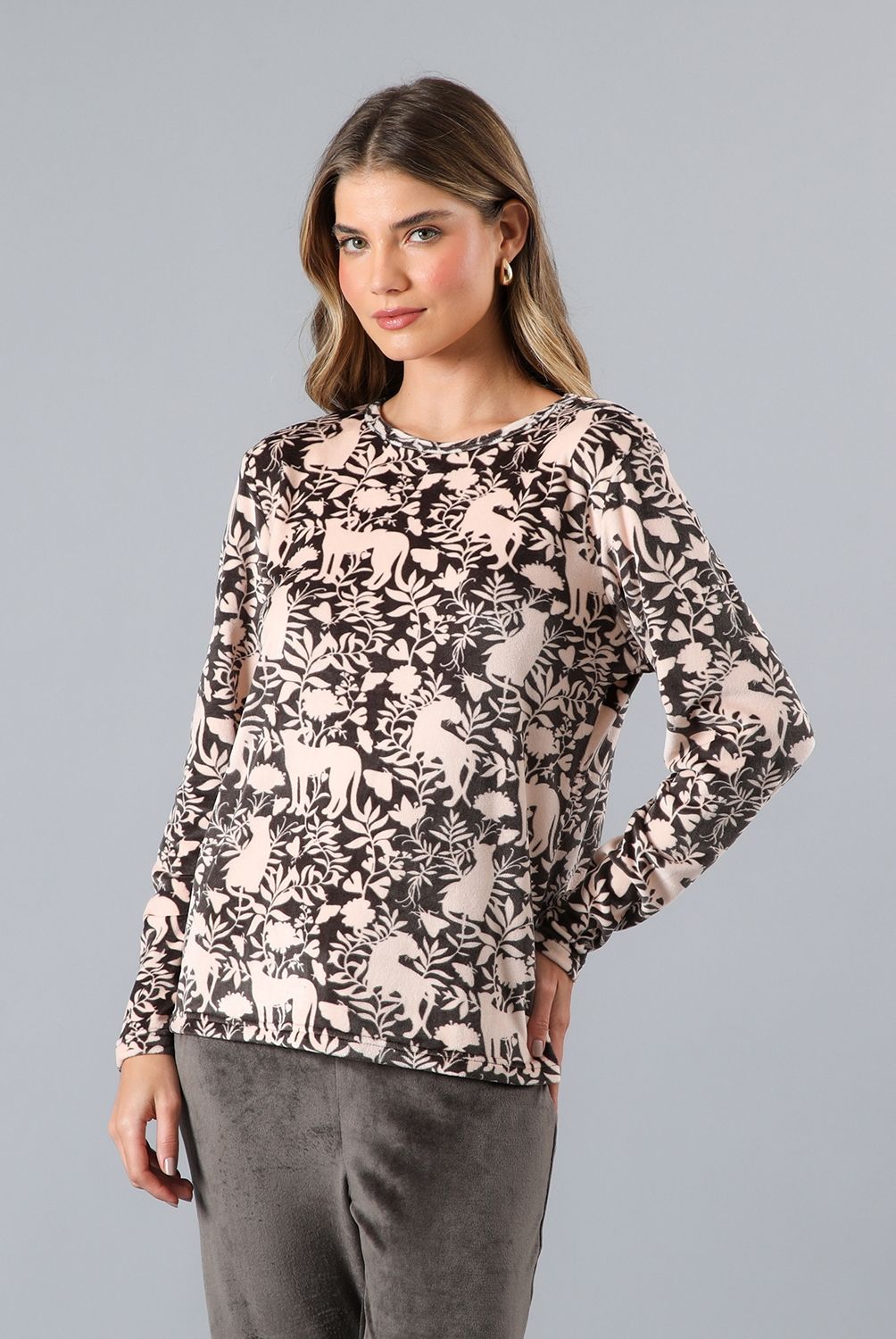 FLORES - Pijama Cuello Haggy Mujer Flores