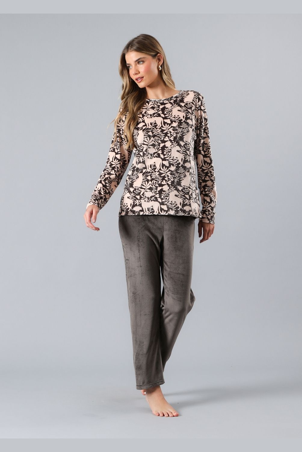 FLORES - Pijama Cuello Haggy Mujer Flores