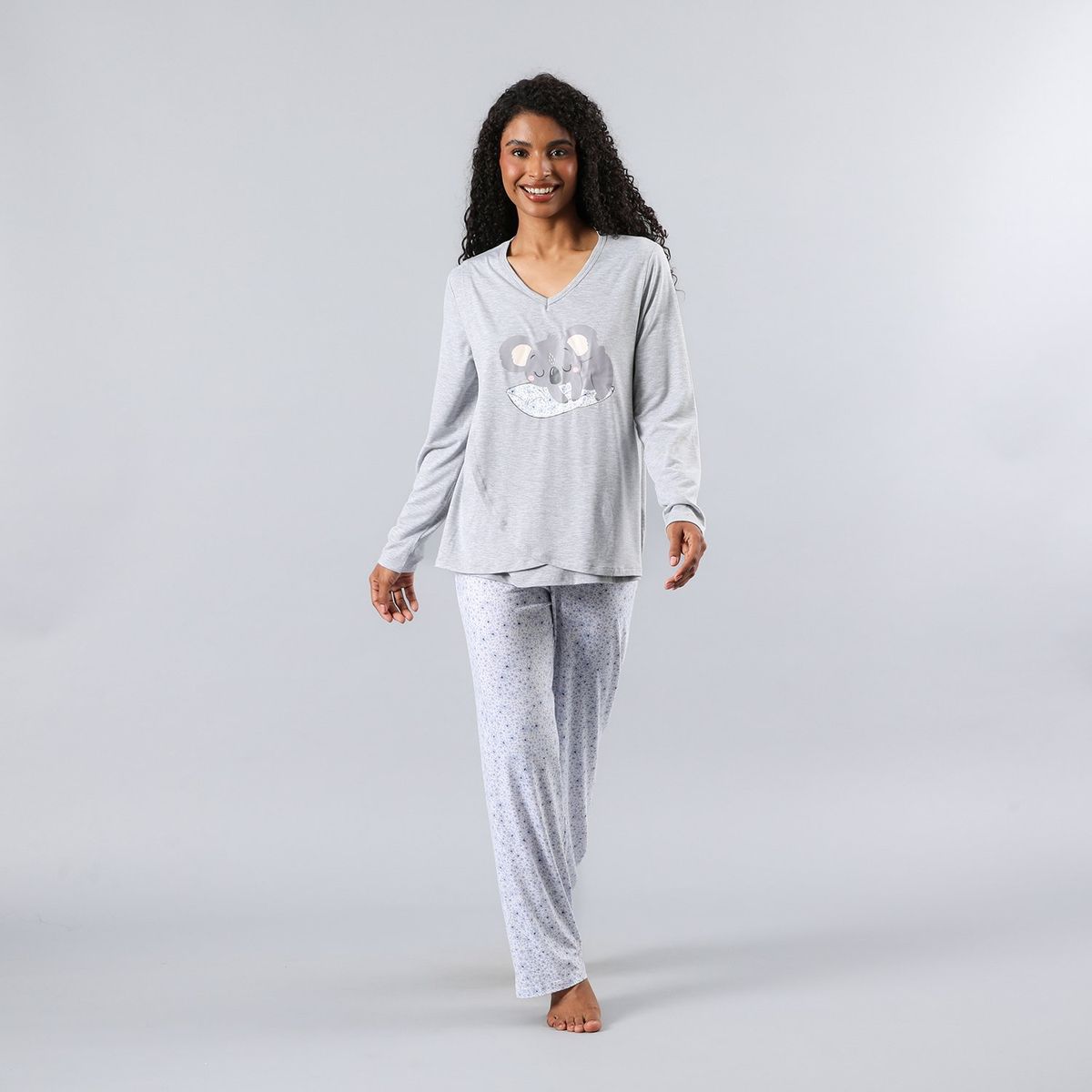 FLORES - Pijama Maternal Top + Pantalon Mujer Flores