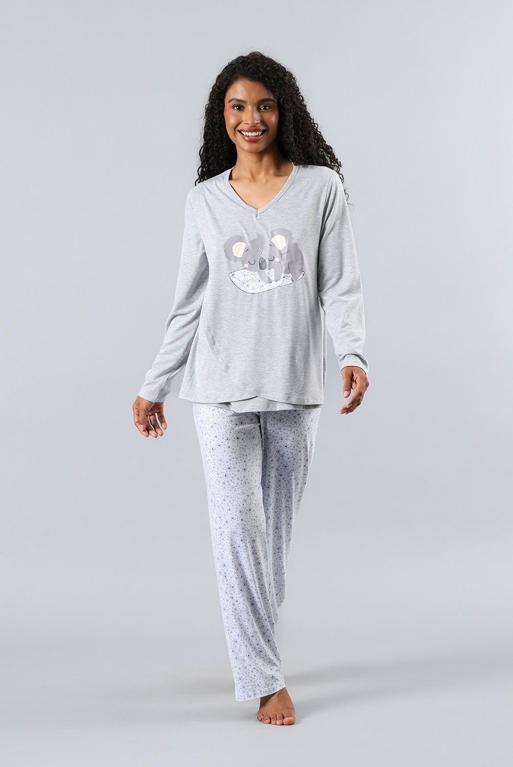 FLORES - Pijama Maternal Top + Pantalon Mujer Flores