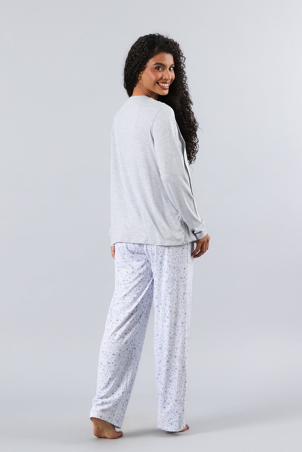 FLORES - Pijama Maternal Top + Pantalon Mujer Flores