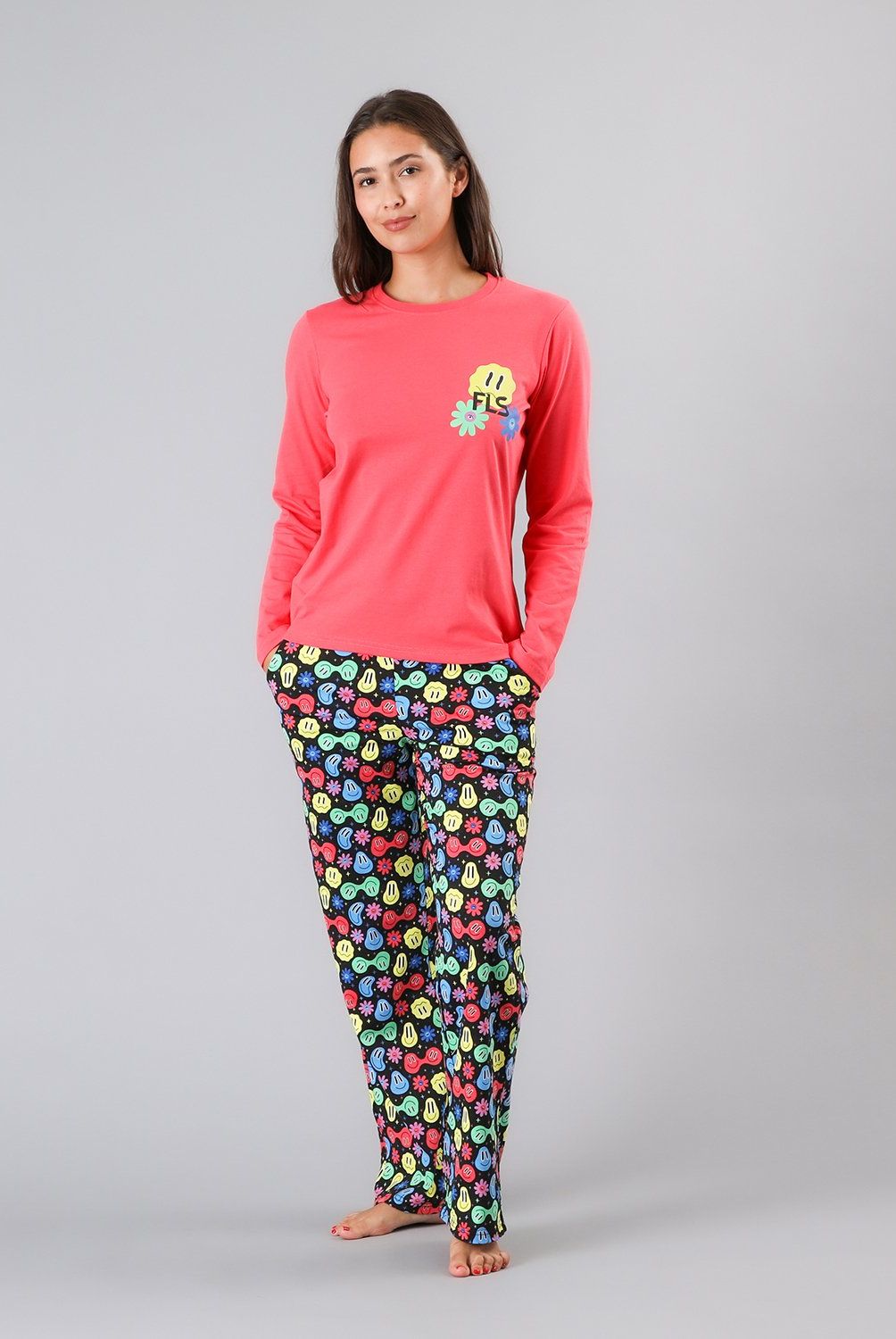 FLORES - Pijama Cuello Redondo Mujer Flores